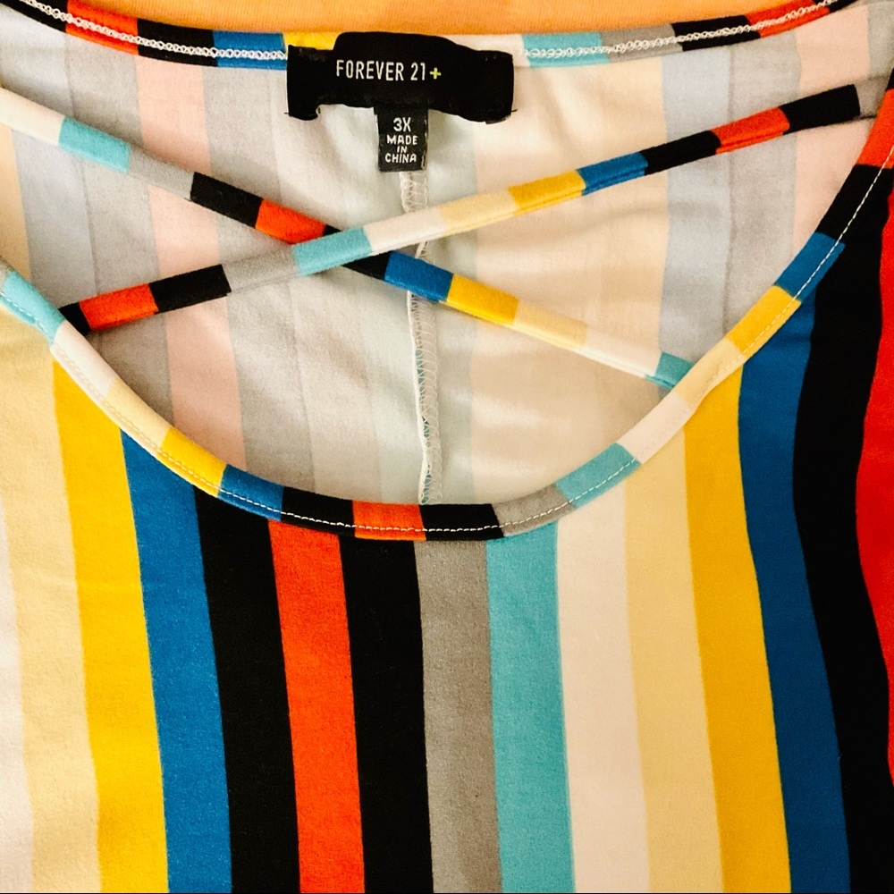 Forever21+ Striped ShortSleeved Shirt